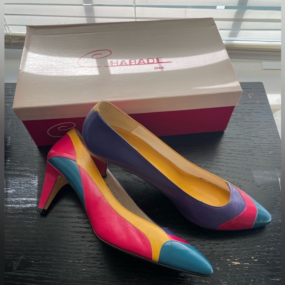 Vintage Charade colorblock pump heels | 7.5 - Picture 3 of 6